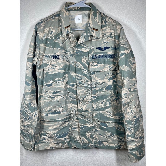 US Air Force ABU Digital Camo Field Jacket Pilot Wing Rank 40R Pike military men - Picture 1 of 11